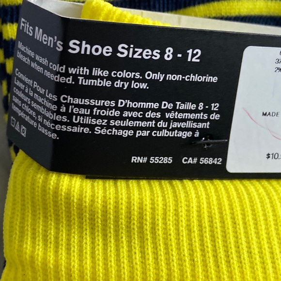 Express Men’s Yellow Striped Dress Socks:Size 8-12 - Picture 2 of 3